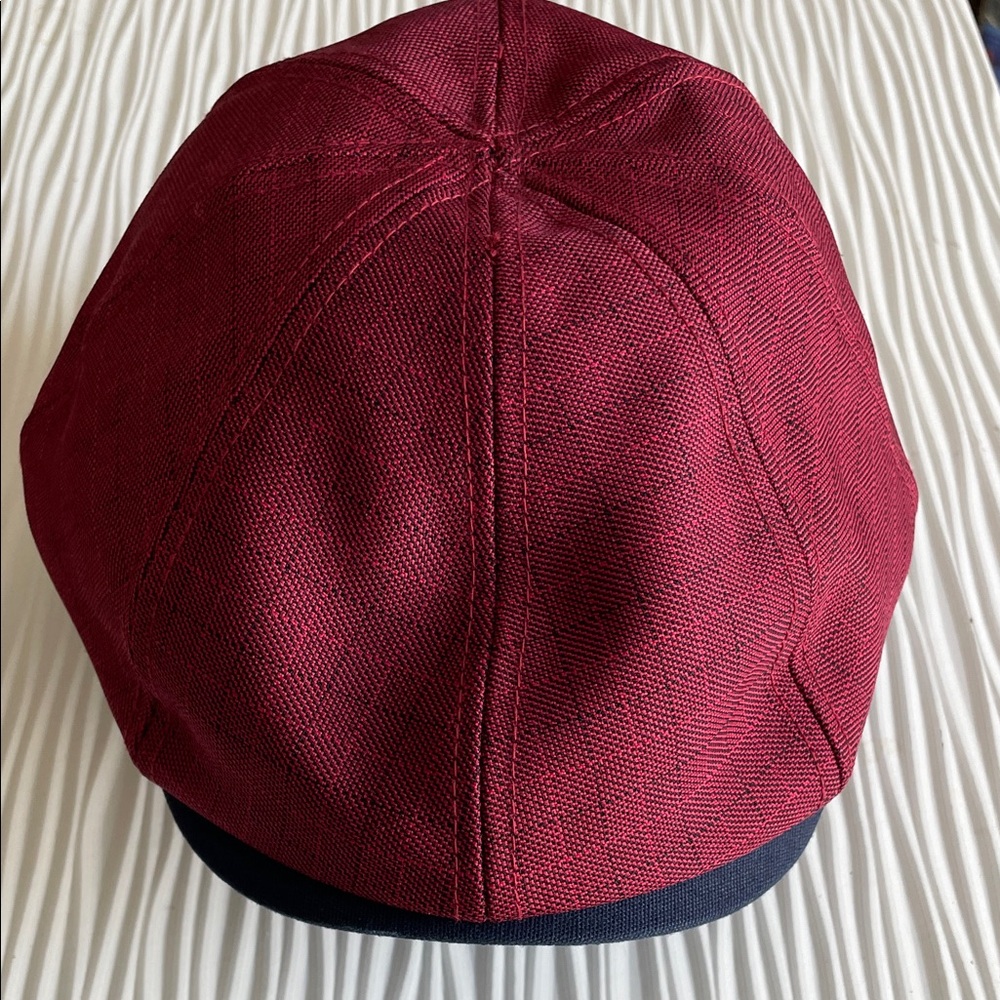 Biltmore Men's Burgundy and Blue Plaid Cap